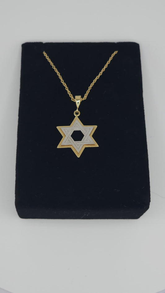 Two-Tone Double-Sided Star of David Pendant